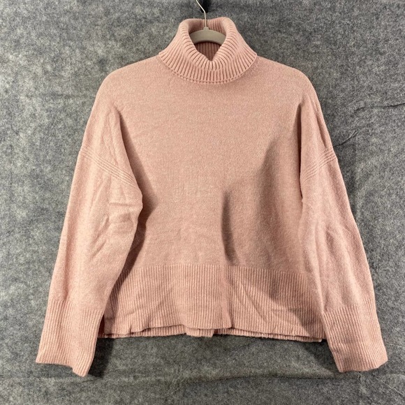 J. Crew Turtleneck Sweater Medium Pink Supersoft Yarn Long Sleeve Knit - Picture 2 of 10